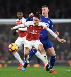 Arsenal V Chelsea 2018-19 Prints: Intense Rivalry: Bellerin vs. Barkley - Arsenal vs