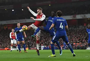 Arsenal V Chelsea 2017-18 Prints: Intense Rivalry: Chambers vs. Bakayoko & Fabregas - Arsenal vs. Chelsea Showdown