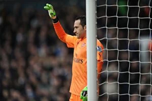 Images Dated 7th February 2015: Intense Rivalry: David Ospina vs. Tottenham Hotspur in the Premier League Clash (2014-15)