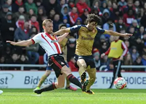 Sunderland V Arsenal 2015-16 Prints: Intense Rivalry: Elneny vs Cattermole Clash in Sunderland vs Arsenal Premier League Showdown