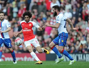 Arsenal V Crystal Palace 2015-16 Prints: Intense Rivalry: Elneny vs Ledley Clash at Arsenal vs Crystal Palace (Premier League 2015-16)
