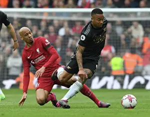 Intense Rivalry: Gabriel Jesus vs Fabinho Showdown - Liverpool vs Arsenal, Premier League 2022-23: A Clash of Stars at Anfield