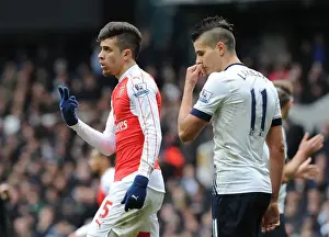 Tottenham Hotspur V Arsenal 2015-16 Prints: Intense Rivalry: Gabriel vs. Lamela Clash in Tottenham Hotspur vs