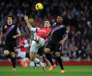 Arsenal V Crystal Palace 2013-14 Prints: Intense Rivalry: Giroud vs. Dikgacoi Clash at Emirates - Arsenal vs