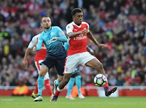 Arsenal V Swansea City 2016-17 Prints: Intense Rivalry: Iwobi vs Britton in Arsenal vs Swansea Premier League Clash