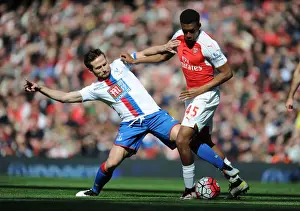 Arsenal V Crystal Palace 2015-16 Prints: Intense Rivalry: Iwobi vs. Cabaye Clash in Arsenal vs
