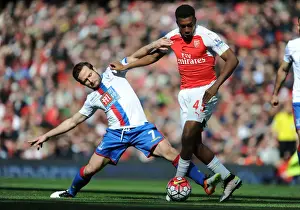 Arsenal V Crystal Palace 2015-16 Prints: Intense Rivalry: Iwobi vs Cabaye Clash in Arsenal vs Crystal Palace Premier League Showdown