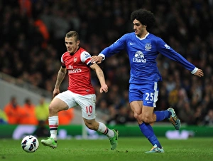 Arsenal V Everton 2012-13 Prints: Intense Rivalry: Jack Wilshere vs