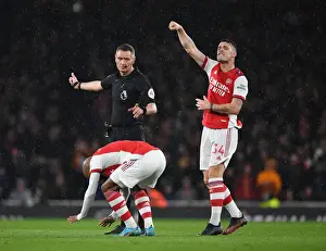 Intense Rivalry: Lacazette and Xhaka's Reaction to Referees Controversial Decision in Arsenal vs. Liverpool