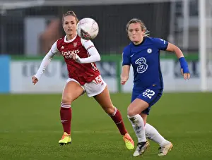 Arsenal Women V Chelsea Women 2020-21 Prints: Intense Rivalry: Lia Walti Stifles Erin Cuthbert in Arsenal Women vs