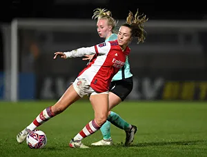 Arsenal Women V Brighton And Hove Albion Women 2021-22 Prints: Intense Rivalry: Lia Walti vs. Inessa Kaagman - Arsenal Women vs