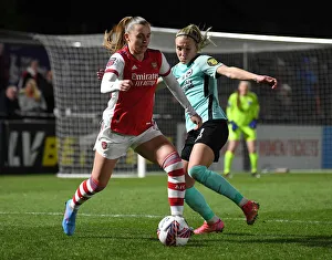 Arsenal Women V Brighton And Hove Albion Women 2021-22 Prints: Intense Rivalry: Maritz vs. Koivisto Battle at Arsenal Women vs