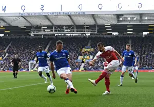 Everton V Arsenal 2018-19 Prints: Intense Rivalry: Mkhitaryan vs Jagielka Battle at Goodison Park