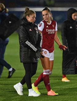 Images Dated 7th October 2020: Intense Rivalry: A Moment of Calm for Walti and Little Amidst Chelsea vs Arsenal Women's Clash
