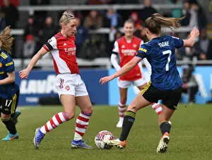 Intense Rivalry: Nobbs vs Toone - Arsenal Women vs Manchester United Women in FA WSL Clash: A Battle of Stars at Meadow Park