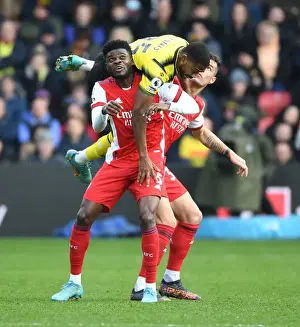 Intense Rivalry: Partey and Xhaka Lock Horns with Emmanuel Dennis in Watford vs. Arsenal