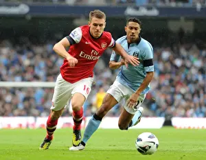 Manchester City V Arsenal 2012:13 Prints: Intense Rivalry: Ramsey vs. Clichy - Manchester City vs