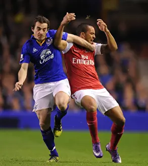 Everton V Arsenal 2011-12 Prints: Intense Rivalry: Theo Walcott vs Leighton Baines - Everton vs Arsenal