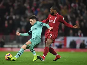 Liverpool V Arsenal 2018-19 Prints: Intense Rivalry: Torreira vs. Wijnaldum - Arsenal vs. Liverpool (December 2018)