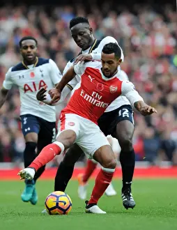 Arsenal V Tottenham Hotspur 2016-17 Prints: Intense Rivalry: Walcott vs. Wanyama Clash - Arsenal vs. Tottenham (2016-17)