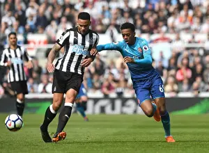 Newcastle United V Arsenal 2017-18 Prints: Intense Rivalry: Willock vs Lascelles Battle - Newcastle United vs Arsenal Premier League Clash