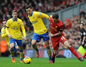 Liverpool V Arsenal 2013-14 Prints: Intense Rivalry: Wilshere vs. Flanagan - Liverpool vs. Arsenal, Premier League 2013-14