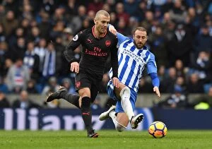 Images Dated 4th March 2018: Intense Rivalry: Wilshere vs Murray - Foul Play in the Premier League (Arsenal vs Brighton, 2017-18)