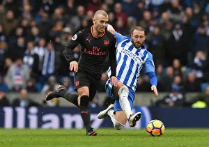 Brighton And Hove Albion V Arsenal 2017-18 Prints: Intense Rivalry: Wilshere vs Murray - Foul Play in the Premier League (Arsenal vs Brighton)