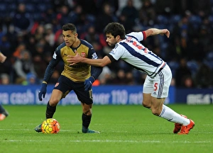 West Bromwich Albion V Arsenal 2015-16 Prints: Intense Showdown: Alexis Sanchez vs