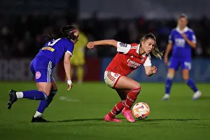 Arsenal Women V Leicester City Women 2022-23 Prints: Intense Showdown: Arsenal Women vs Leicester City in FA Women's Super League