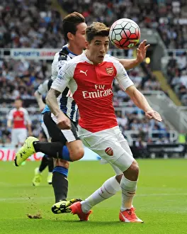 Newcastle United V Arsenal 2015-16 Prints: Intense Tackle: Hector Bellerin vs Florian Thauvin in Newcastle United vs Arsenal Premier League Clash (2015-16)