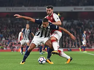 Arsenal V West Bromwich Albion 2017-18 Prints: Intense Tackle: Sead Kolasinac vs Jake Livermore - Arsenal vs West Bromwich Albion
