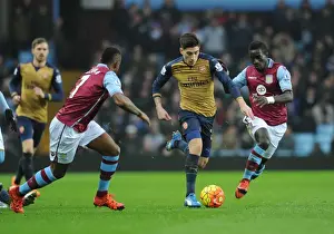 Intense Three-Way Battle: Hector Bellerin vs Leandro Bacuna vs Idrissa Gana (Aston Villa vs Arsenal, 2015-16)