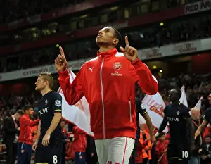 Arsenal V Southampton, League Cup 2014/15 Prints: Isaac Hayden: Arsenal's Focused Face-off Against Southampton (Capital One Cup 2014/15)