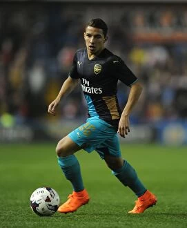 Images Dated 27th October 2015: Ismael Bennacer in Action: Arsenal's Midfield Maestro Shines in Capital One Cup Clash against