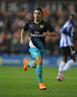 Sheffield Wednesday v Arsenal - Capital One Cup 2015-16 Collection: Ismael Bennacer: Arsenal's Midfield Star Shines in Capital One Cup Match against Sheffield Wednesday