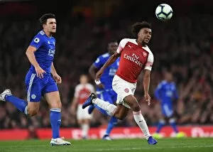 Arsenal v Leicester City 2018-19 Collection: Iwobi Maguire 1 181022WAFC