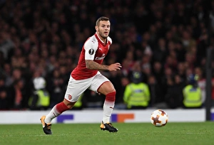 Arsenal V FC Köln 2017-18 Prints: Jack Wilshere: In Action for Arsenal Against 1. FC Koeln