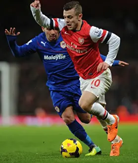 Arsenal V Cardiff City 2013-14 Prints: Jack Wilshere: In Action for Arsenal Against Cardiff City (2013-14)