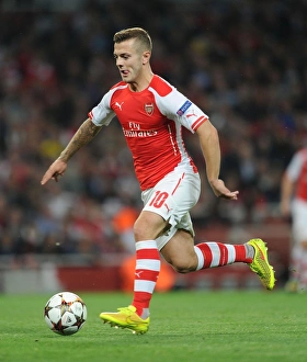 Jack Wilshere in Action: Arsenal FC vs Besiktas JK, UEFA Champions League Qualifiers, 2014