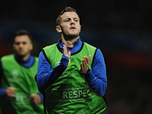 Arsenal V Napoli 2013-14 Prints: Jack Wilshere: In Action for Arsenal Against Napoli, UEFA Champions League, 2013