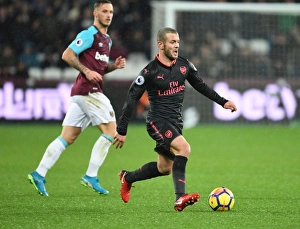 West Ham United V Arsenal 2017-18 Prints: Jack Wilshere in Action: Arsenal vs. West Ham (2017-18) - Premier League Showdown