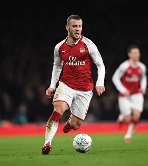 Images Dated 24th January 2018: Jack Wilshere in Action: Arsenal vs. Chelsea - Carabao Cup Semi-Final Showdown