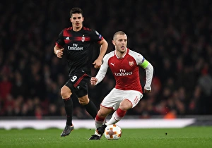 Arsenal V AC Milan 2017-18 Prints: Jack Wilshere in Action: Arsenal vs AC Milan, Europa League 2018