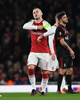 Arsenal V AC Milan 2017-18 Prints: Jack Wilshere in Action: Arsenal vs AC Milan, Europa League 2018