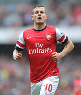 Arsenal V Aston Villa 2013-14 Prints: Jack Wilshere in Action: Arsenal vs Aston Villa, Premier League 2013-14