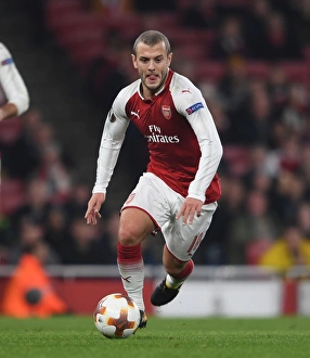 Arsenal V Red Star Belgrade 2017-18 Prints: Jack Wilshere in Action: Arsenal vs Crvena Zvezda, Europa League 2017