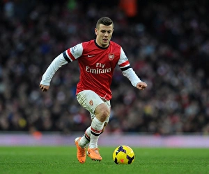 Arsenal V Fulham 2013-14 Prints: Jack Wilshere in Action: Arsenal vs Fulham, Premier League 2013-14