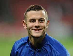 Arsenal V Napoli 2013-14 Prints: Jack Wilshere in Action: Arsenal vs SSC Napoli, UEFA Champions League, 2013