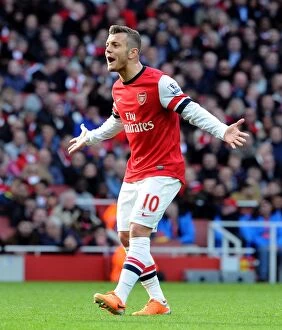 Images Dated 22nd February 2014: Jack Wilshere in Action: Arsenal vs Sunderland, Premier League 2013-14